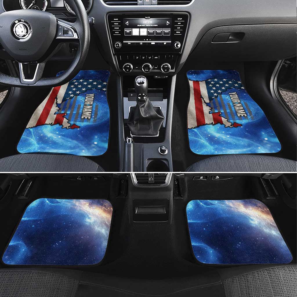 Custom American Flag Universe Patriotic Car Mats Blue Galaxy Sky Graphic Design - Wonder Print Shop