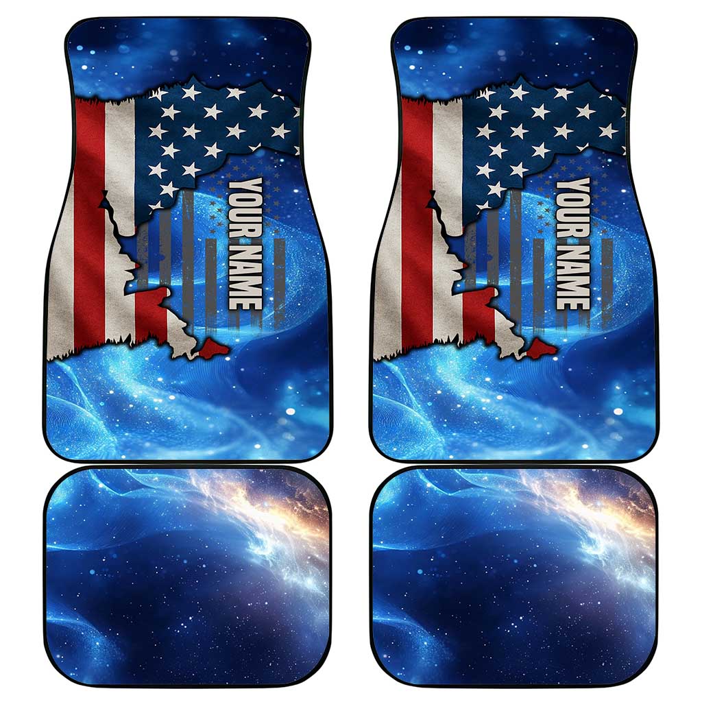 Custom American Flag Universe Patriotic Car Mats Blue Galaxy Sky Graphic Design - Wonder Print Shop