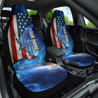 Custom American Flag Universe Patriotic Car Seat Cover Blue Galaxy Sky Graphic Design - Wonder Print Shop