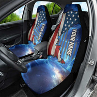 Custom American Flag Universe Patriotic Car Seat Cover Blue Galaxy Sky Graphic Design - Wonder Print Shop