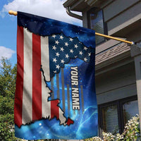 Custom American Flag Universe Patriotic Garden Flag Blue Galaxy Sky Graphic Design - Wonder Print Shop