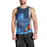 Custom American Flag Universe Patriotic Men Tank Top Blue Galaxy Sky Graphic Design - Wonder Print Shop