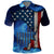 Custom American Flag Universe Patriotic Polo Shirt Blue Galaxy Sky Graphic Design - Wonder Print Shop