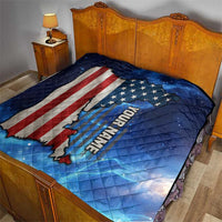 Custom American Flag Universe Patriotic Quilt Blue Galaxy Sky Graphic Design - Wonder Print Shop