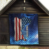 Custom American Flag Universe Patriotic Quilt Blue Galaxy Sky Graphic Design - Wonder Print Shop