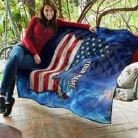 Custom American Flag Universe Patriotic Quilt Blue Galaxy Sky Graphic Design - Wonder Print Shop