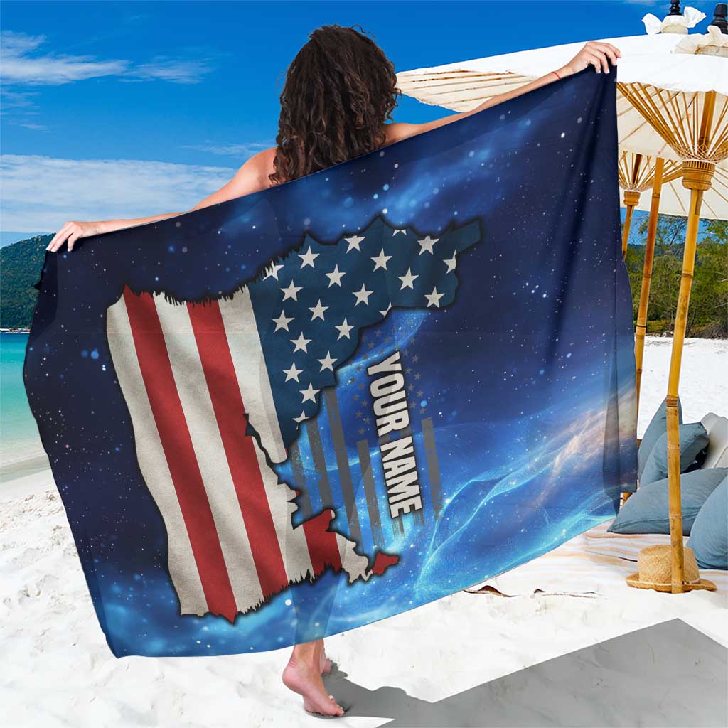 Custom American Flag Universe Patriotic Sarong Blue Galaxy Sky Graphic Design - Wonder Print Shop