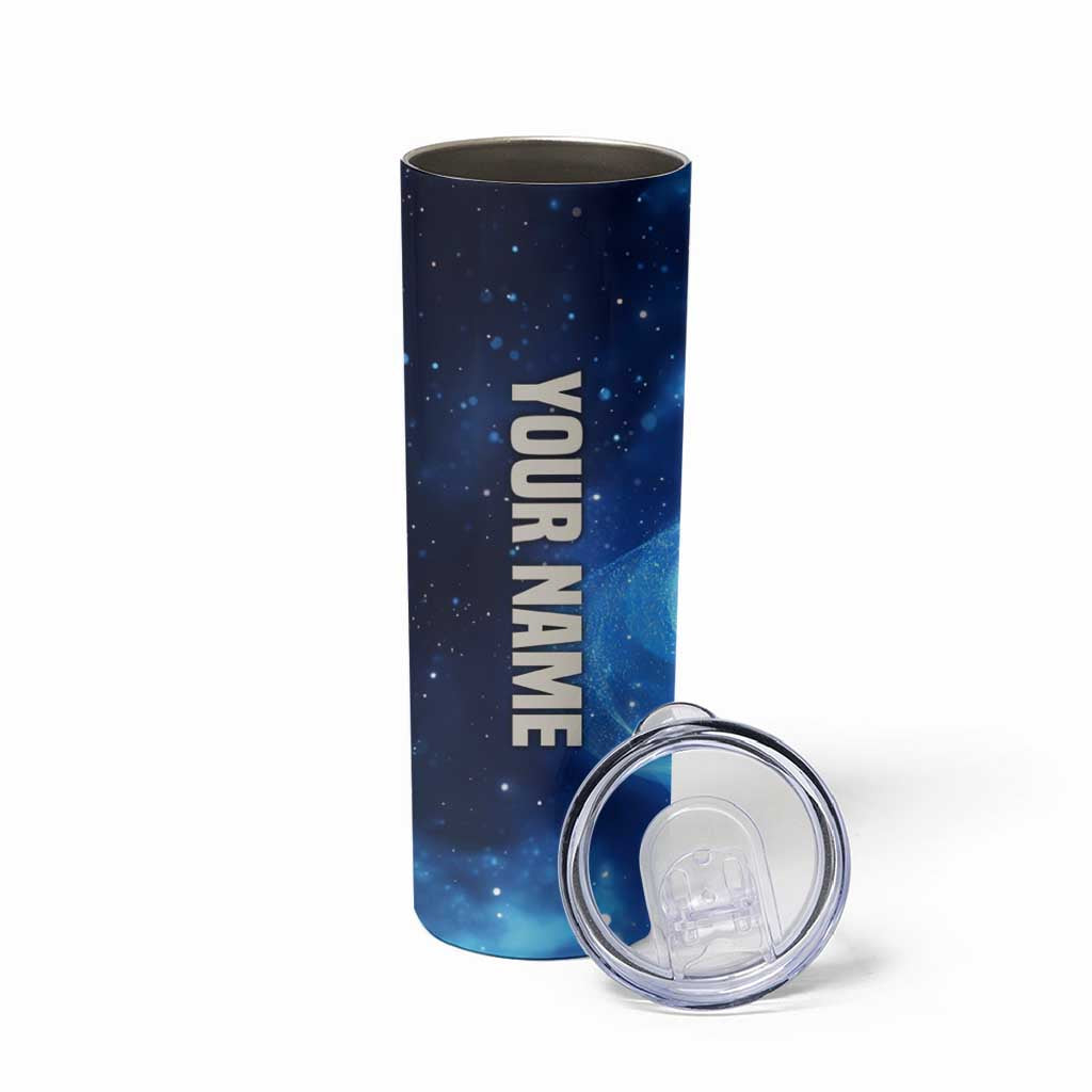 Custom American Flag Universe Patriotic Skinny Tumbler Blue Galaxy Sky Graphic Design - Wonder Print Shop