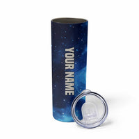 Custom American Flag Universe Patriotic Skinny Tumbler Blue Galaxy Sky Graphic Design - Wonder Print Shop