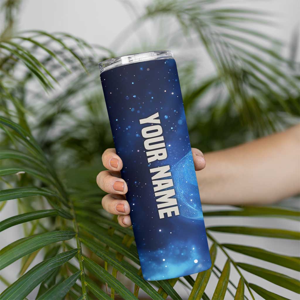Custom American Flag Universe Patriotic Skinny Tumbler Blue Galaxy Sky Graphic Design - Wonder Print Shop