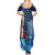 Custom American Flag Universe Patriotic Summer Maxi Dress Blue Galaxy Sky Graphic Design - Wonder Print Shop