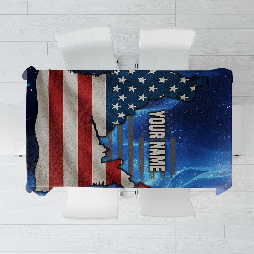 Custom American Flag Universe Patriotic Tablecloth Blue Galaxy Sky Graphic Design - Wonder Print Shop