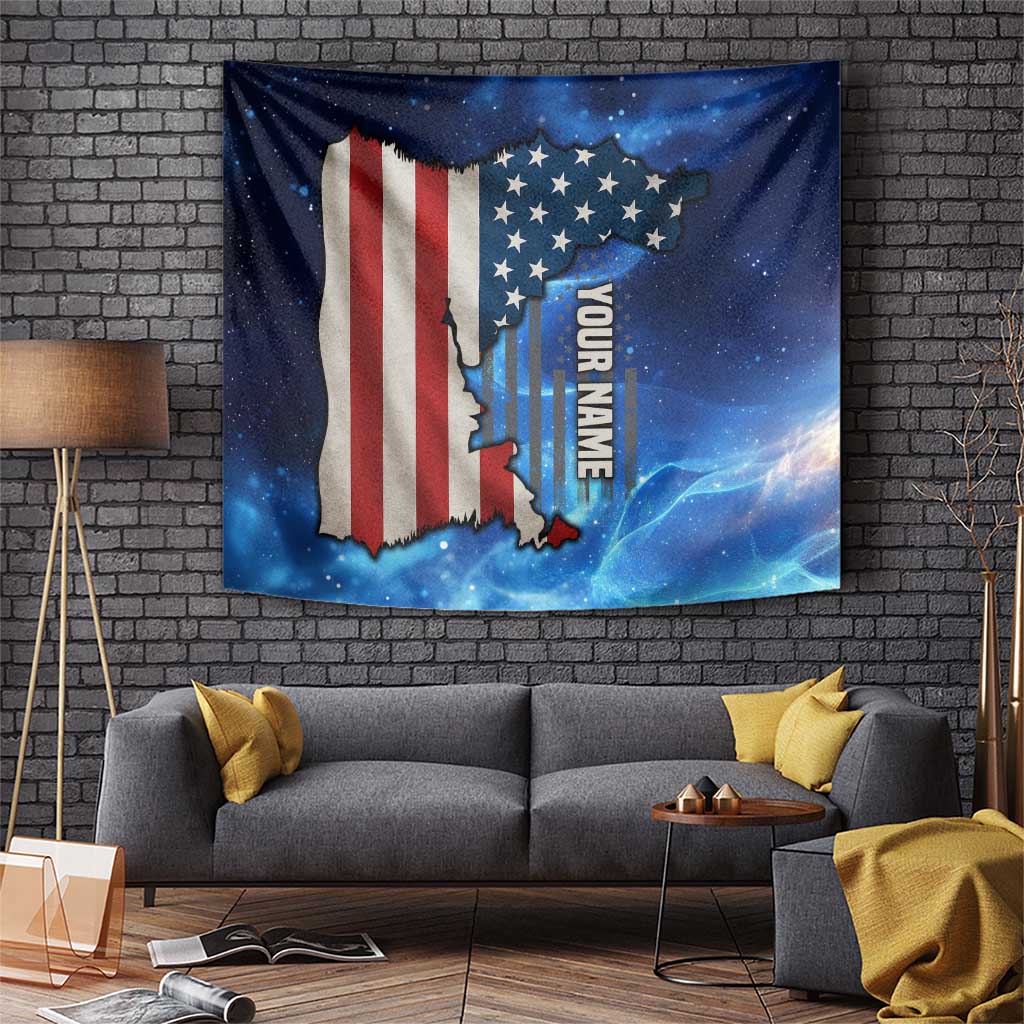 Custom American Flag Universe Patriotic Tapestry Blue Galaxy Sky Graphic Design - Wonder Print Shop