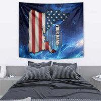 Custom American Flag Universe Patriotic Tapestry Blue Galaxy Sky Graphic Design - Wonder Print Shop