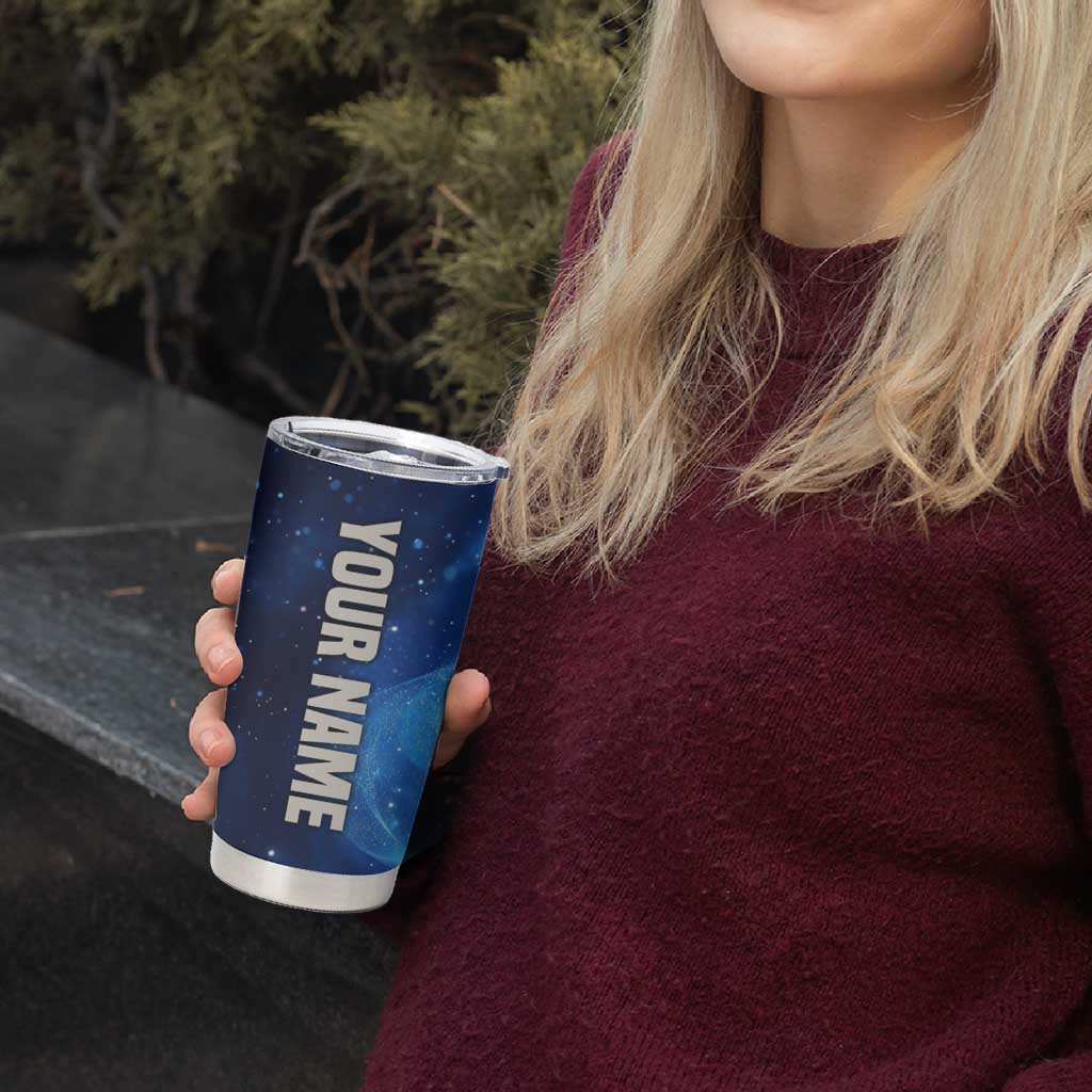 Custom American Flag Universe Patriotic Tumbler Cup Blue Galaxy Sky Graphic Design - Wonder Print Shop