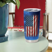 Custom American Flag Universe Patriotic Tumbler Cup Blue Galaxy Sky Graphic Design - Wonder Print Shop