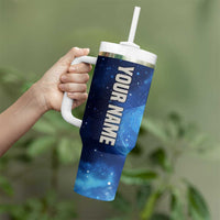 Custom American Flag Universe Patriotic Tumbler With Handle Blue Galaxy Sky Graphic Design - Wonder Print Shop