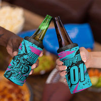 Personalized Ride Like a Girl 4 in 1 Can Cooler Tumbler Motocross Graphic and Turquoise Pink Graffiti Design - Wonder Print Shop