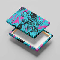 Personalized Ride Like a Girl Canvas Wall Art Motocross Graphic and Turquoise Pink Graffiti Design - Wonder Print Shop