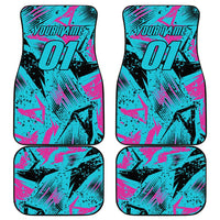 Personalized Ride Like a Girl Car Mats Motocross Graphic and Turquoise Pink Graffiti Design - Wonder Print Shop
