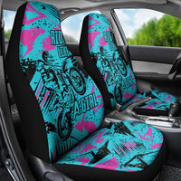 Personalized Ride Like a Girl Car Seat Cover Motocross Graphic and Turquoise Pink Graffiti Design - Wonder Print Shop