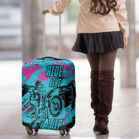 Personalized Ride Like a Girl Luggage Cover Motocross Graphic and Turquoise Pink Graffiti Design - Wonder Print Shop