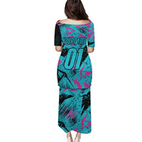 Personalized Ride Like a Girl Puletasi Motocross Graphic and Turquoise Pink Graffiti Design - Wonder Print Shop