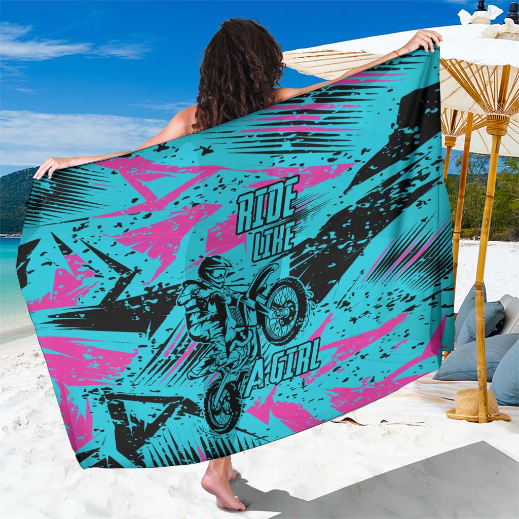Personalized Ride Like a Girl Sarong Motocross Graphic and Turquoise Pink Graffiti Design - Wonder Print Shop