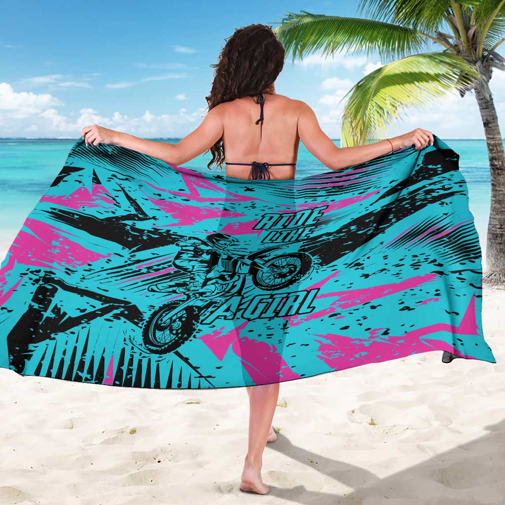 Personalized Ride Like a Girl Sarong Motocross Graphic and Turquoise Pink Graffiti Design - Wonder Print Shop