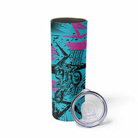Personalized Ride Like a Girl Skinny Tumbler Motocross Graphic and Turquoise Pink Graffiti Design - Wonder Print Shop