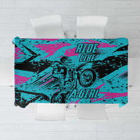 Personalized Ride Like a Girl Tablecloth Motocross Graphic and Turquoise Pink Graffiti Design - Wonder Print Shop