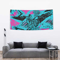 Personalized Ride Like a Girl Tapestry Motocross Graphic and Turquoise Pink Graffiti Design - Wonder Print Shop