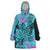 Personalized Ride Like a Girl Wearable Blanket Hoodie Motocross Graphic and Turquoise Pink Graffiti Design - Wonder Print Shop