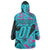 Personalized Ride Like a Girl Wearable Blanket Hoodie Motocross Graphic and Turquoise Pink Graffiti Design - Wonder Print Shop