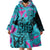 Personalized Ride Like a Girl Wearable Blanket Hoodie Motocross Graphic and Turquoise Pink Graffiti Design - Wonder Print Shop