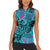 Personalized Ride Like a Girl Women Sleeveless Polo Shirt Motocross Graphic and Turquoise Pink Graffiti Design - Wonder Print Shop