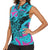 Personalized Ride Like a Girl Women Sleeveless Polo Shirt Motocross Graphic and Turquoise Pink Graffiti Design - Wonder Print Shop