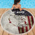 Walleye Fishing Beach Blanket American Flag Vintage Design and Custom Name Option - Wonder Print Shop