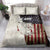 Walleye Fishing Bedding Set American Flag Vintage Design and Custom Name Option - Wonder Print Shop