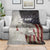 Walleye Fishing Blanket American Flag Vintage Design and Custom Name Option - Wonder Print Shop