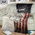 Walleye Fishing Blanket American Flag Vintage Design and Custom Name Option - Wonder Print Shop