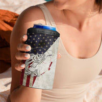 Walleye Fishing 4 in 1 Can Cooler Tumbler American Flag Vintage Design and Custom Name Option - Wonder Print Shop