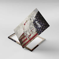 Walleye Fishing Canvas Wall Art American Flag Vintage Design and Custom Name Option - Wonder Print Shop