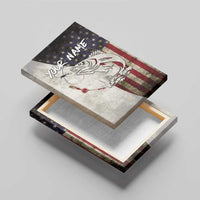 Walleye Fishing Canvas Wall Art American Flag Vintage Design and Custom Name Option - Wonder Print Shop