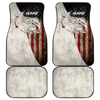 Walleye Fishing Car Mats American Flag Vintage Design and Custom Name Option - Wonder Print Shop