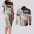 Walleye Fishing Couples Matching Long Sleeve Bodycon Dress and Long Sleeve Button Shirt American Flag Vintage Design and Custom Name Option - Wonder Print Shop