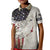 Walleye Fishing Kid Polo Shirt American Flag Vintage Design and Custom Name Option - Wonder Print Shop