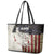 Walleye Fishing Leather Tote Bag American Flag Vintage Design and Custom Name Option - Wonder Print Shop