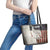 Walleye Fishing Leather Tote Bag American Flag Vintage Design and Custom Name Option - Wonder Print Shop