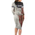 Walleye Fishing Long Sleeve Bodycon Dress American Flag Vintage Design and Custom Name Option - Wonder Print Shop